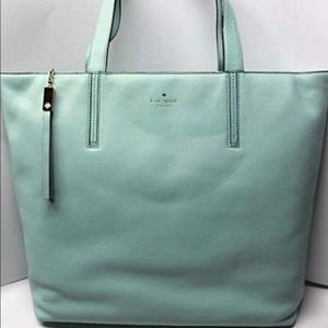 Kate Spade Elliot Grey Street Leather Tote Shopper grace blue WKRU3055